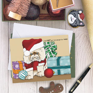 Grumpy Christmas Cat Santa Funny Holiday Postcard