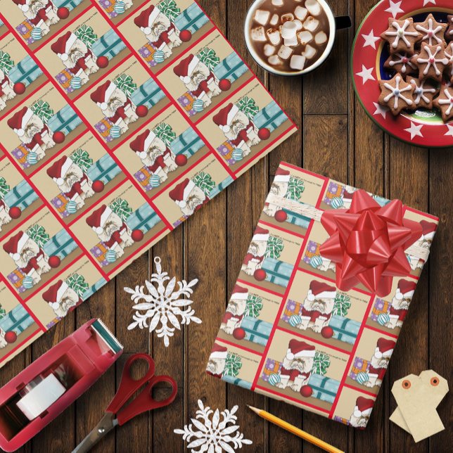 Grumpy Christmas Cat Santa Funny Holiday Wrapping Paper (Creator Uploaded)