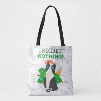 Grumpy Christmas Cat Tote Bag