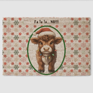 Grumpy Christmas Highland Cow Coir Mat