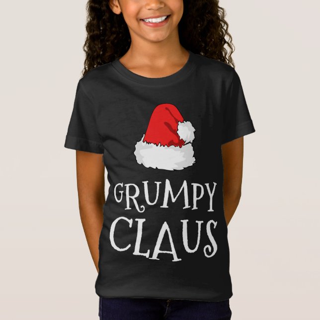 Grumpy Claus Christmas Hat Family Group Matching P T-Shirt (Front)