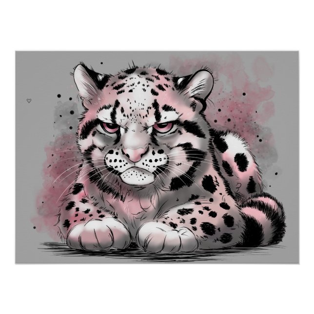 Grumpy Clouded Leopard Poster (Front)