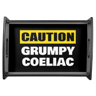 Grumpy Coeliac Fun Caution Warning Celiac Disease Serving Tray