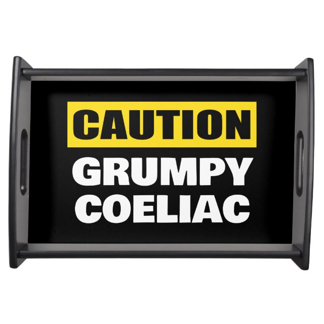 Grumpy Coeliac Fun Caution Warning Celiac Disease Serving Tray (Front)