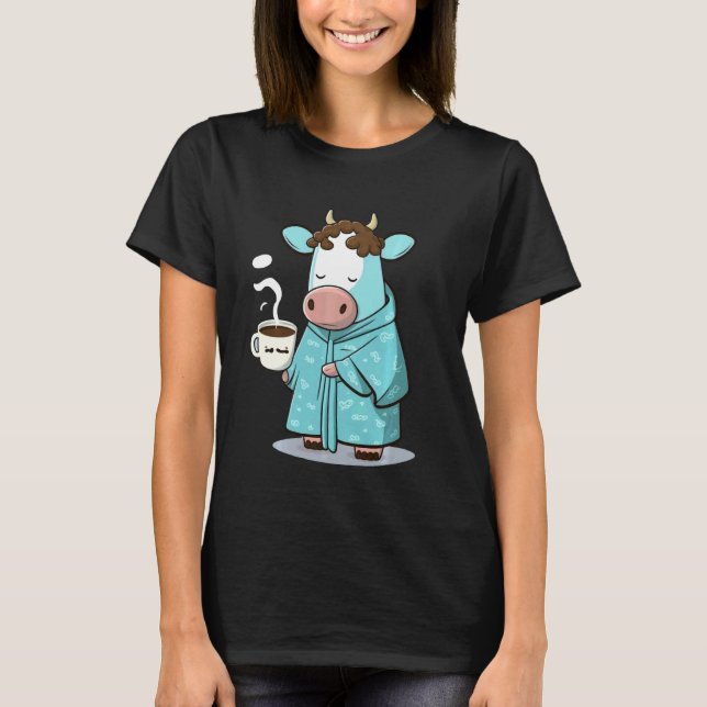 Grumpy Cow Coffee Lover on Coffee Cattle T-Shirt (Front)