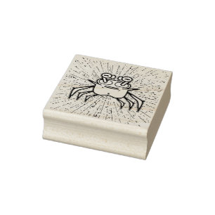 Grumpy Crab Funny Odd Creature Rubber Stamp