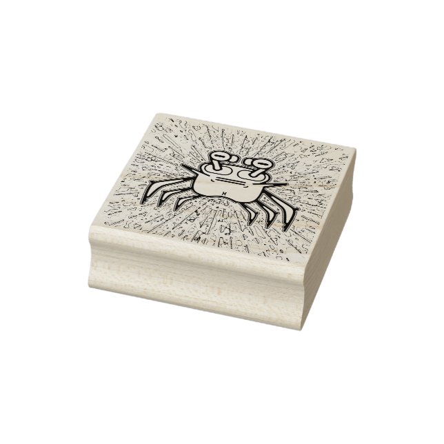 Grumpy Crab Funny Odd Creature Rubber Stamp (Stamp)