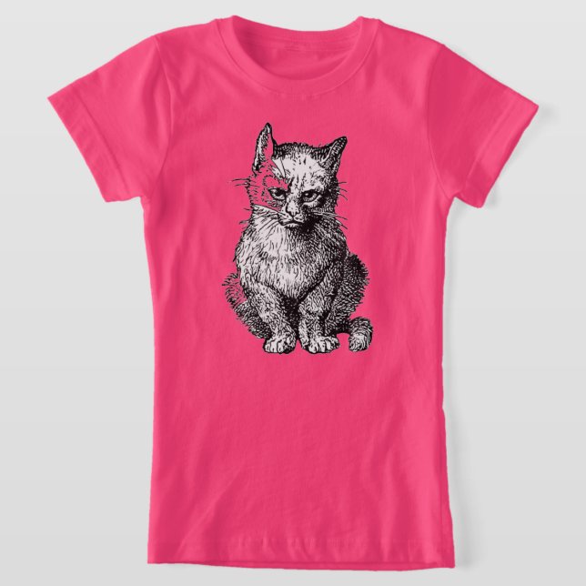 Grumpy Cute cat  animal   girl shirt (Laydown)