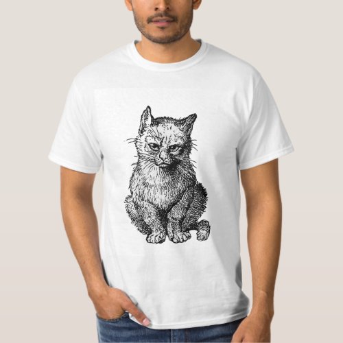 Grumpy Cute cat  animal   men T_Shirt