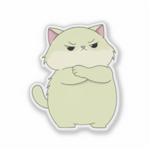 Grumpy Cute Cat Attitude Vinyl Sticker
