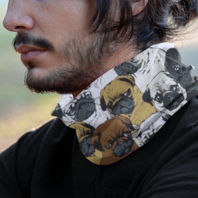 Grumpy Cute Pugs Bulldogs Personalized Bandana (Creator Uploaded)