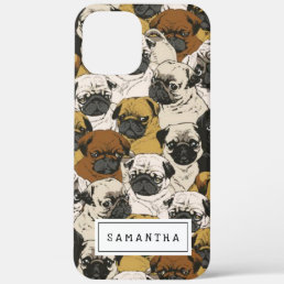Grumpy Cute Pugs Bulldogs Personalized iPhone 12 Pro Max Case