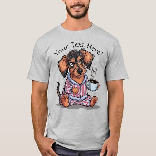 Grumpy Dachshund Puppy Cute Dog Personalize Funny T_Shirt