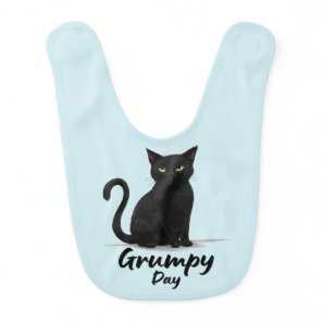 Grumpy Day with Black Cat Baby Bib