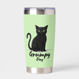 Grumpy Day with Black Cat Insulated Tumbler