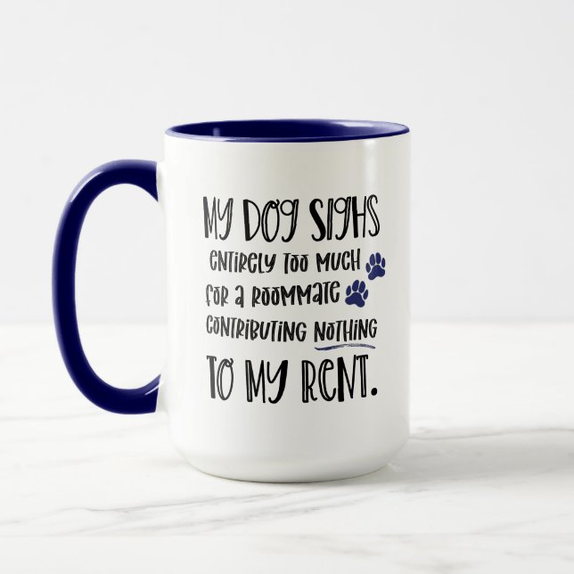 Grumpy Dog Funny Quote with Pet Photo Navy  Mug (Left)