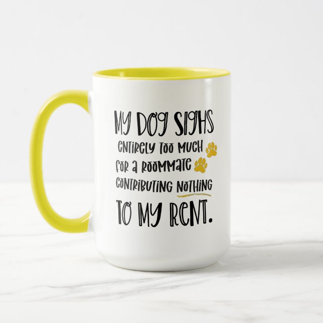 Grumpy Dog Funny Quote with Pet Photo Yellow  Mug (Left)
