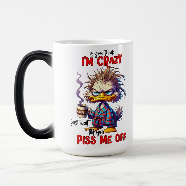 Grumpy Duck Sarcastic Coffee Quote Color Morph Mug (Left)