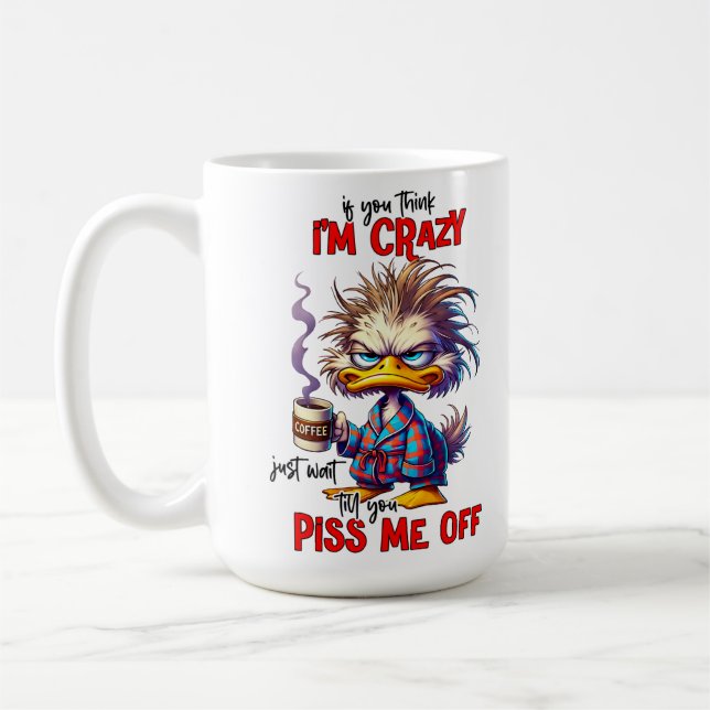 Grumpy Duck Sarcastic Coffee Quote Mug (Left)