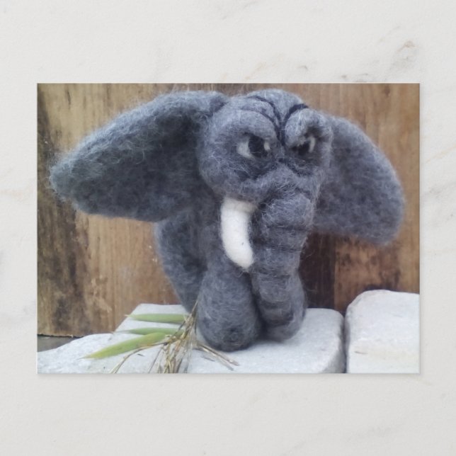 Grumpy elefant postcard (Front)