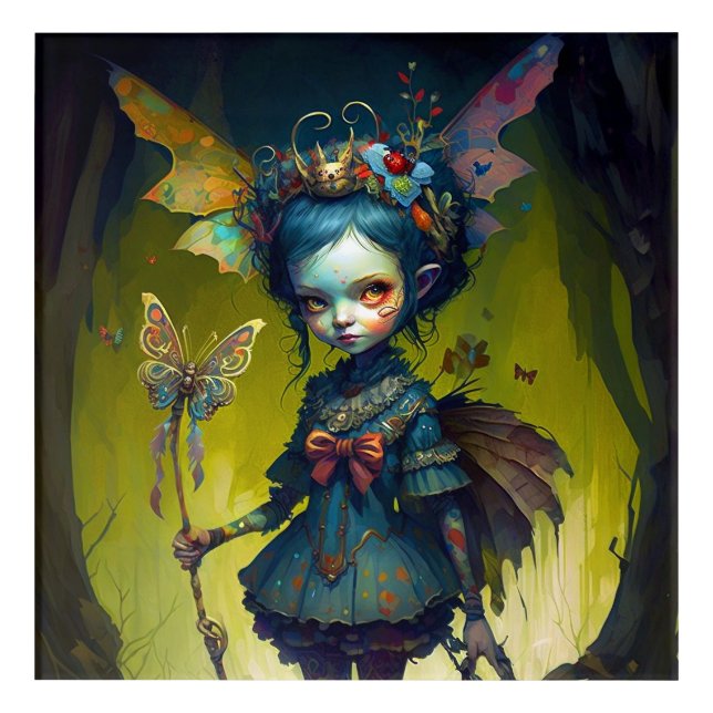 Grumpy Fairy Pixie Fantasy Art (Front)