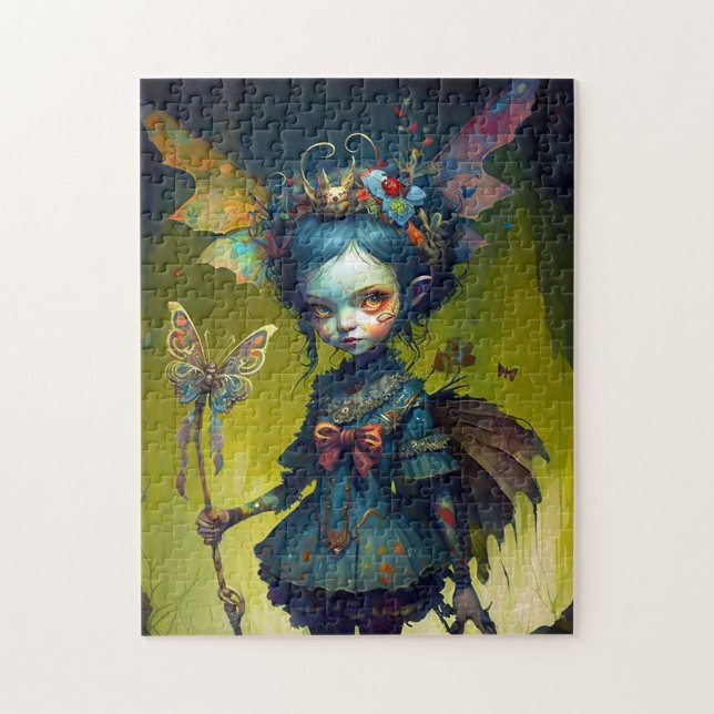 Grumpy Fairy Pixie Fantasy Art Jigsaw Puzzle (Vertical)