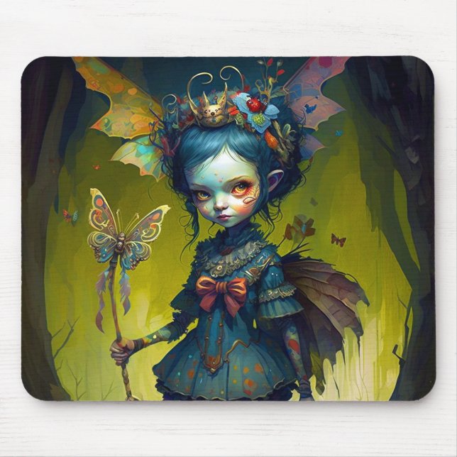 Grumpy Fairy Pixie Fantasy Art Mouse Pad (Front)