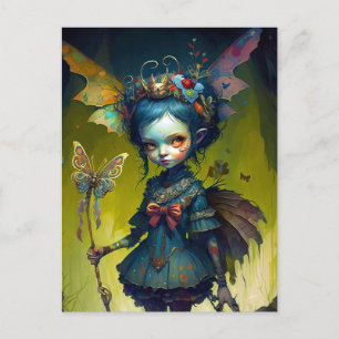 Grumpy Fairy Pixie Fantasy Art Postcard