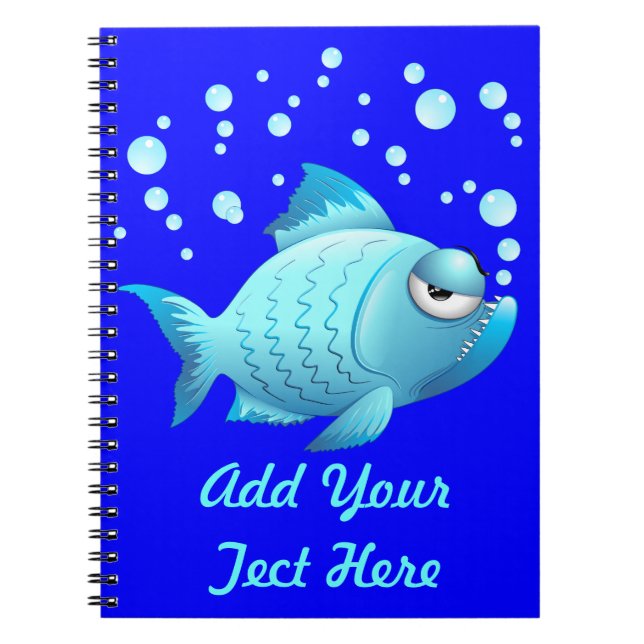 Grumpy Fish Cartoon Notebook (Front)