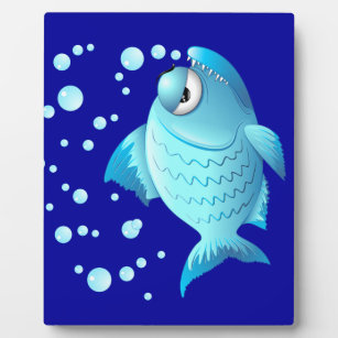 Grumpy Fish Cartoon Plaque