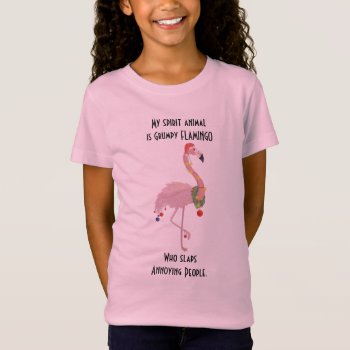 Grumpy Flamingo T-shirt by MushiStore at Zazzle