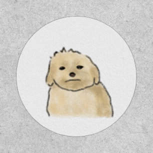 Grumpy Fluffy Cream Dog Funny Gift Patch