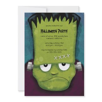 Grumpy Frankenstein Halloween Party Invitation invitation
