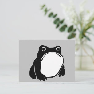 Grumpy Frog drawing Japanese art by Matsumoto Hoji Postcard