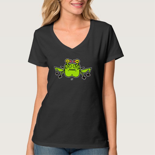 Grumpy Frog Weird Cartoon Creature T-Shirt (Front)