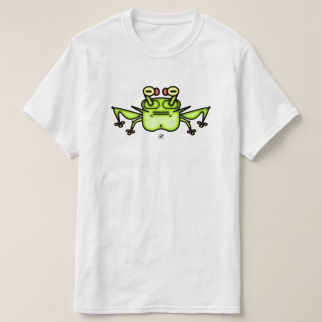 Grumpy Frog Weird Cartoon Creature T-Shirt (Design Front)