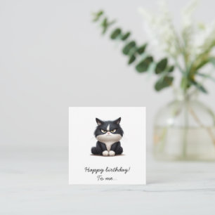 Grumpy funny cat Happy birthday Note Card