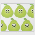 Grumpy Fuzzy Pear Face Funny Fruit Character Wrapping Paper | Zazzle