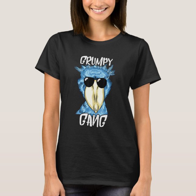 Grumpy Gang Shoebill Bird Sunglass African Bird Sh T-Shirt (Front)