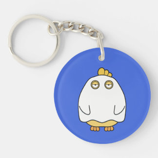 Grumpy Ghost Chick Keychain
