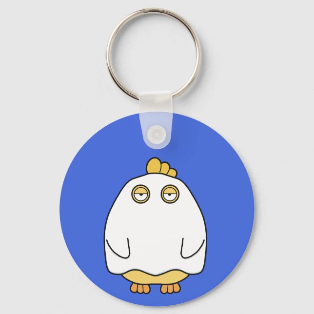 Grumpy Ghost Chick Keychain (Front)