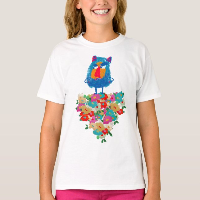 Grumpy Giant on Pastel Blooms T-Shirt (Front)