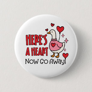 Grumpy Goose Anti-Valentine Heart Button