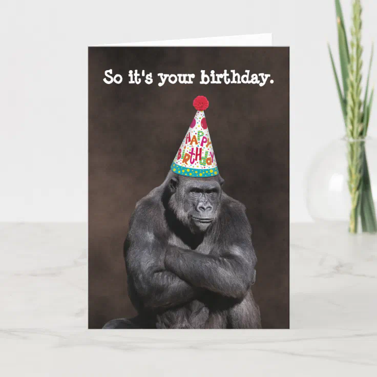 I Love Gorillas Birthday Card Greeting Card 