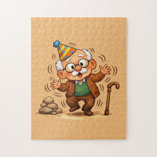 Grumpy Grandpa Standing Up Too Fast Joke Jigsaw Puzzle