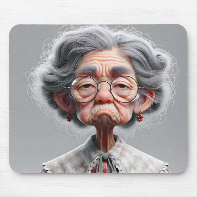 Grumpy Granny Look Mouse Pad (Front)