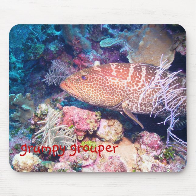 grumpy grouper mouse pad (Front)