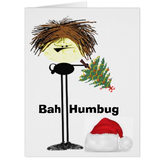 Grumpy guy bah humbug cards (Front)