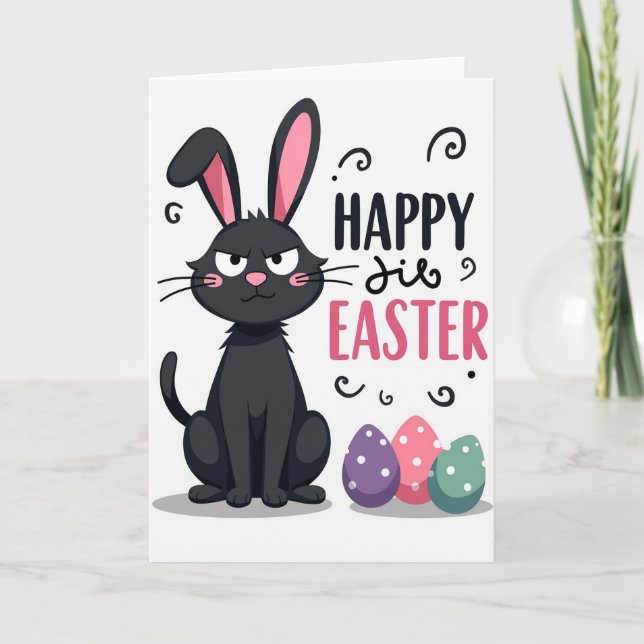 Grumpy Hare Happy Easter Card (Front)