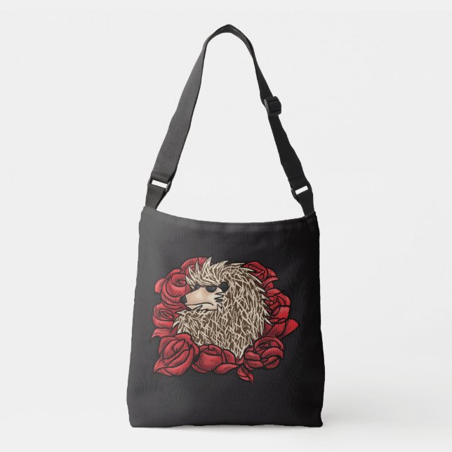 Grumpy Hedgehog Crossbody bag (Front)